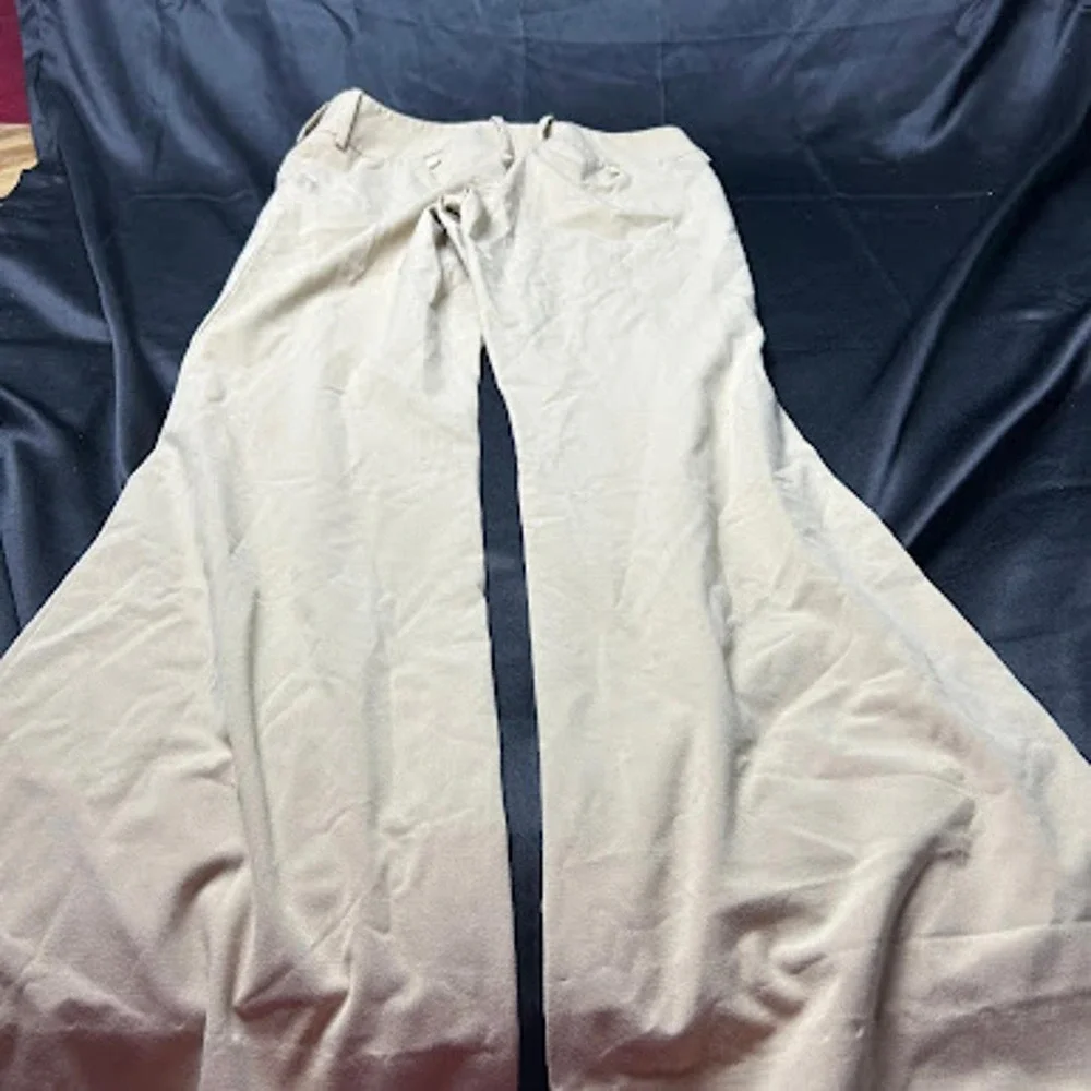 The Limited Drew Fit Tan Khaki Wide Leg Flare Dress Pants Trousers Size 4